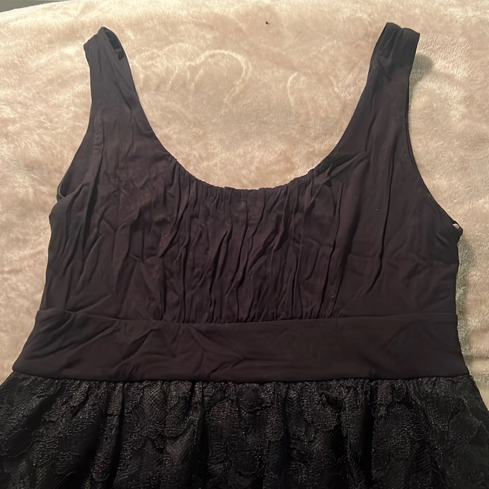 Black dress with lace bubble skirt